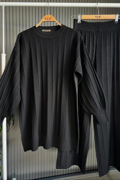 Ceylin Triko Takım Siyah