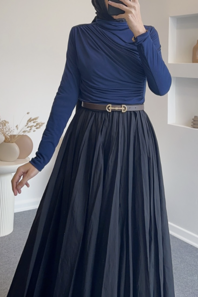 Drapeli Bluz Saks Mavisi