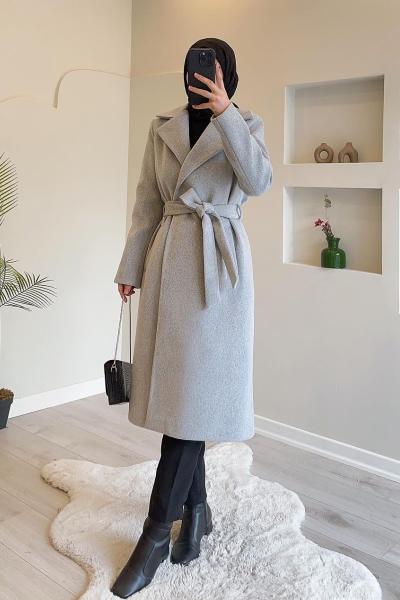 Kaşe Kaban Gri-Astarlı model