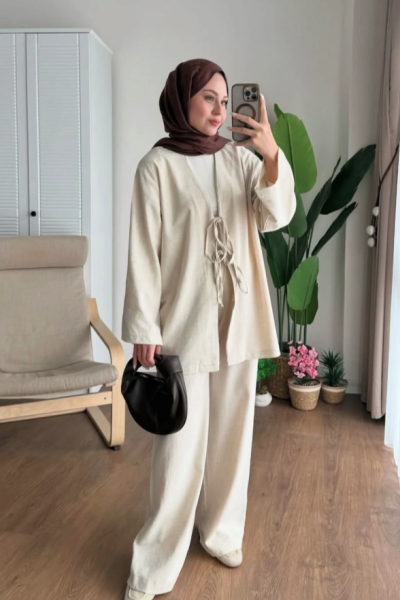 Yurdagül Keten İkili Takım Bej