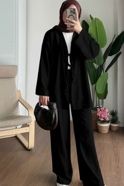 Yurdagül Keten İkili Takım Siyah